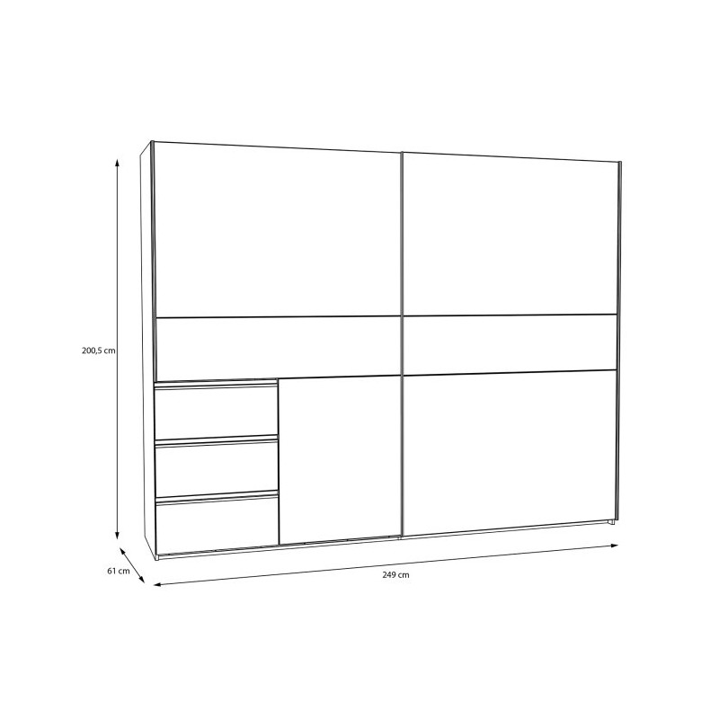 Biała szafa przesuwna 250 cm Winn 2 | Meble Forte