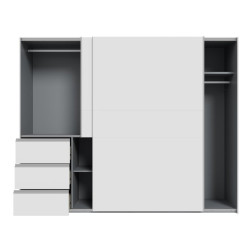 Biała szafa przesuwna 250 cm Winn 2 | Meble Forte