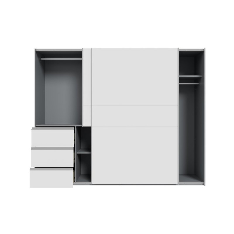 Biała szafa przesuwna 250 cm Winn 2 | Meble Forte