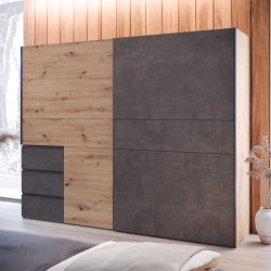 Szafa przesuwna 250 cm Winn 2 dąb artisan/beton | Meble Forte
