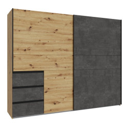 Szafa przesuwna 250 cm Winn 2 dąb artisan/beton | Meble Forte