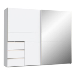 Biała szafa przesuwna z lustrem 250 cm | kolekcja Winn 2