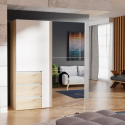 Szafa 170 cm WINN 2 z lustrem – dąb artisan/biały