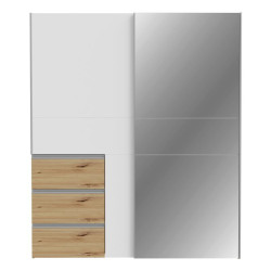 Szafa 170 cm WINN 2 z lustrem – dąb artisan/biały