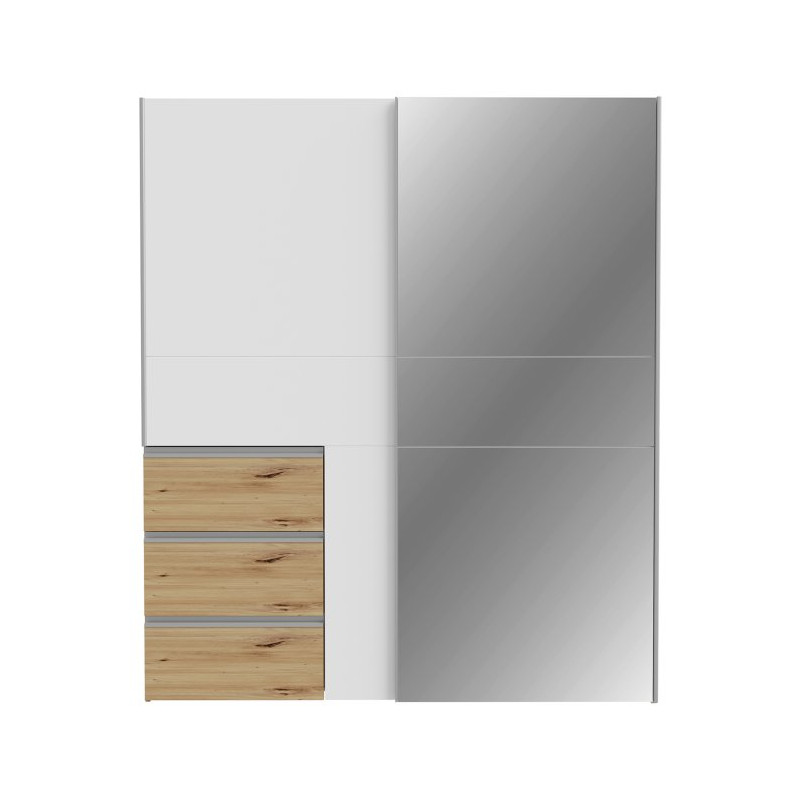 Szafa 170 cm WINN 2 z lustrem – dąb artisan/biały