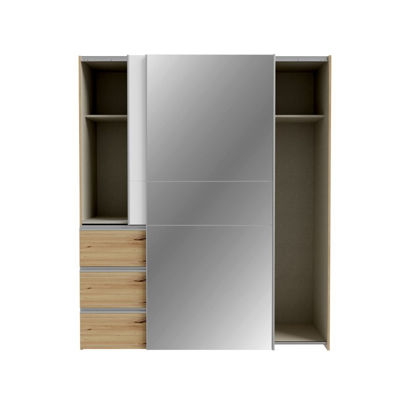 Szafa 170 cm WINN 2 z lustrem – dąb artisan/biały