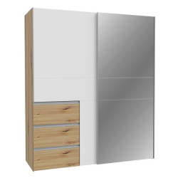 Szafa 170 cm WINN 2 z lustrem – dąb artisan/biały