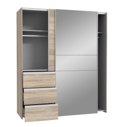 Szafa 170 cm WINN 2 z lustrem – dąb sonoma