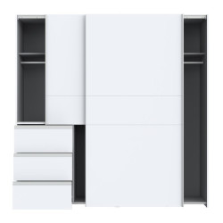 Szafa 170 cm WINN 2 biały/beton – wygodna organizacja przestrzeni