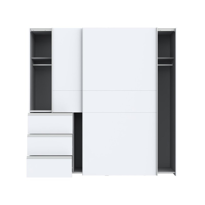 Szafa 170 cm WINN 2 biały/beton – wygodna organizacja przestrzeni