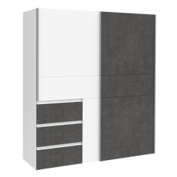 Szafa 170 cm WINN 2 biały/beton – wygodna organizacja przestrzeni