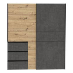 Szafa 170 cm WINN 2 dąb artisan/beton | Meble Forte