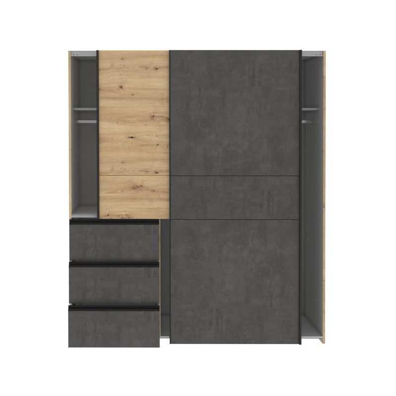 Szafa 170 cm WINN 2 dąb artisan/beton | Meble Forte