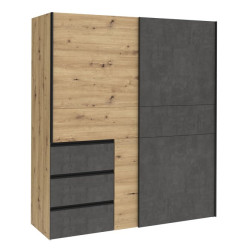 Szafa 170 cm WINN 2 dąb artisan/beton | Meble Forte