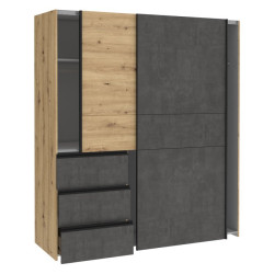 Szafa 170 cm WINN 2 dąb artisan/beton | Meble Forte