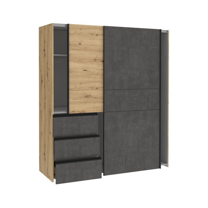 Szafa 170 cm WINN 2 dąb artisan/beton | Meble Forte