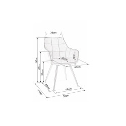 Krzesło LILIA Szary VELVET BLUVEL 14