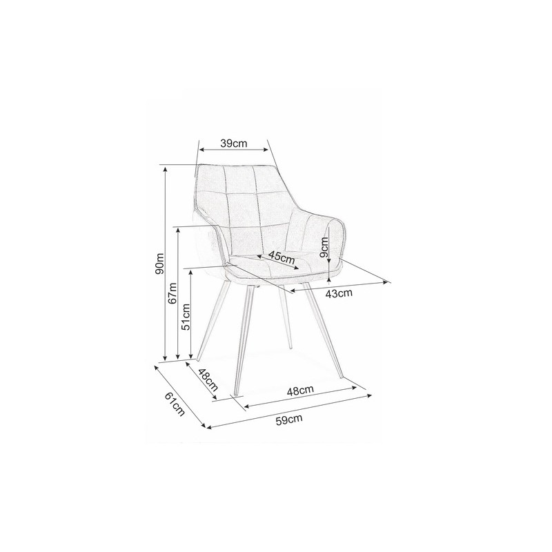 Krzesło LILIA Szary VELVET BLUVEL 14