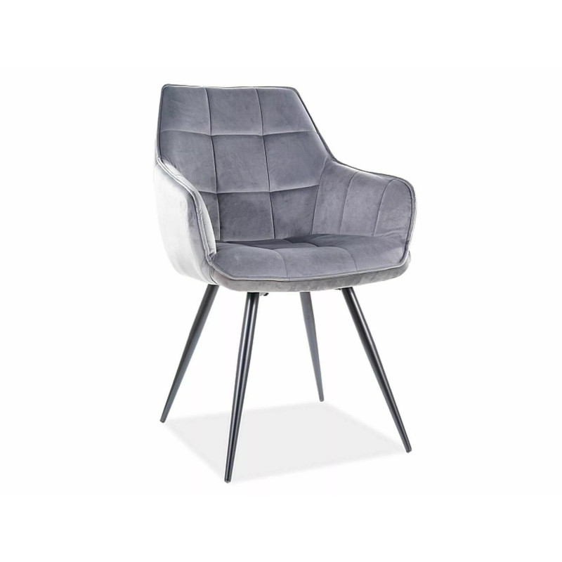 Krzesło Lilia Velvet czarny stelaż/szary bluvel 14