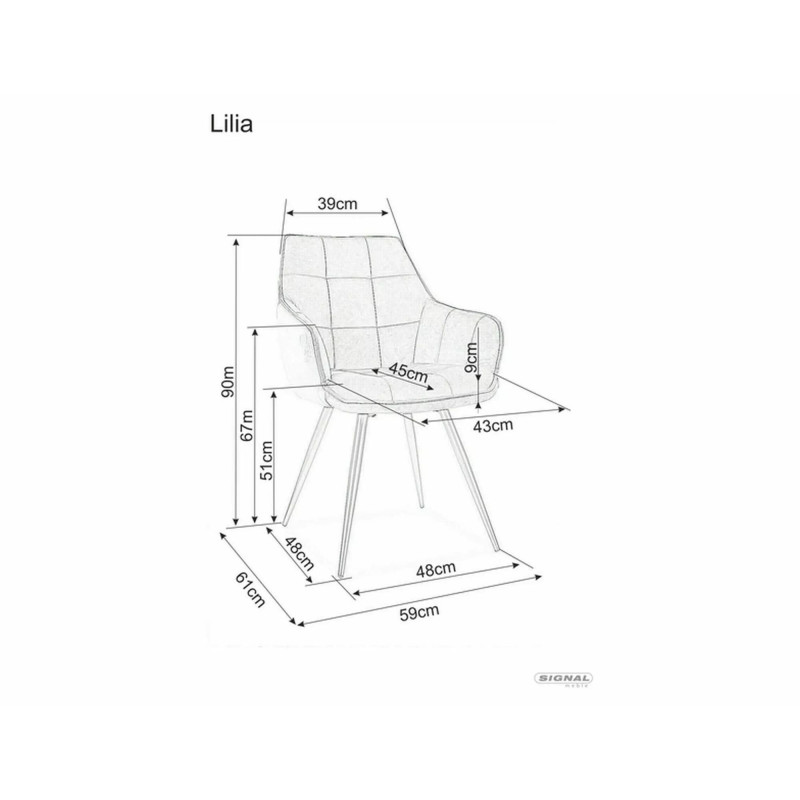 Krzesło Lilia Velvet czarny stelaż/szary bluvel 14