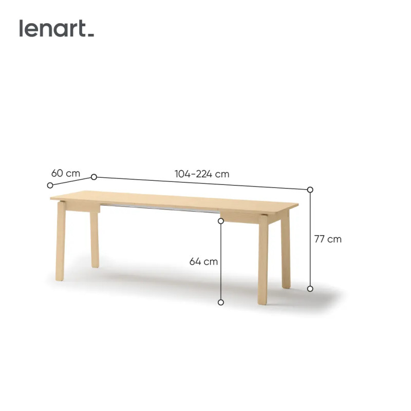 Stół rozkładany 104-224 Plot PT-01 Lenart Dąb Jasny