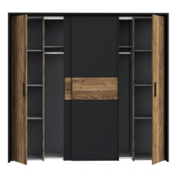 Szafa przesuwna 210cm Hayato Czarny/Świerk Alpejski Meble Forte