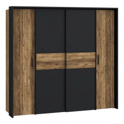 Szafa przesuwna 210cm Hayato Czarny/Świerk Alpejski Meble Forte