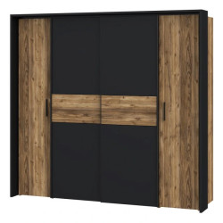 Szafa przesuwna 210cm Hayato Czarny/Świerk Alpejski Meble Forte