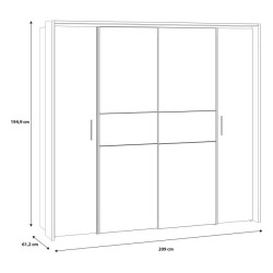 Szafa przesuwna 210cm Hayato Czarny/Świerk Alpejski Meble Forte