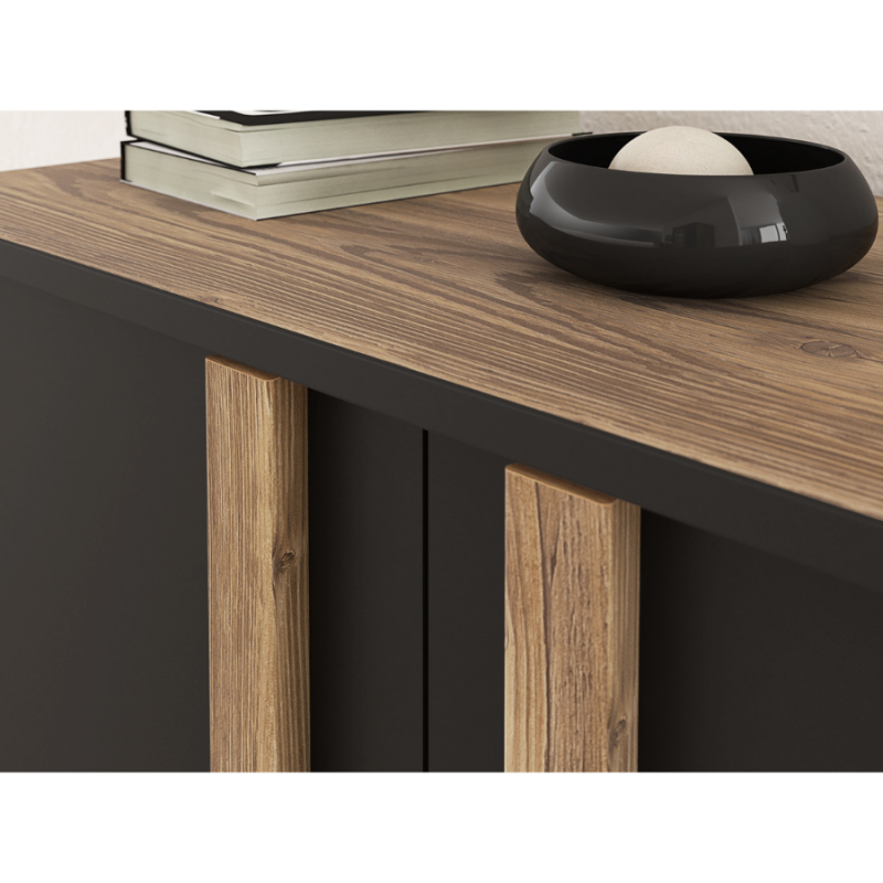 Szafa przesuwna 270cm Hayato Meble Forte czarny/świerk alpejski