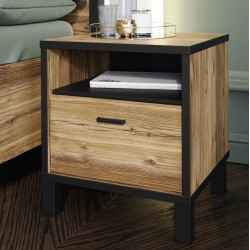 Szafka nocna Hayato Meble Forte czarny/świerk alpejski