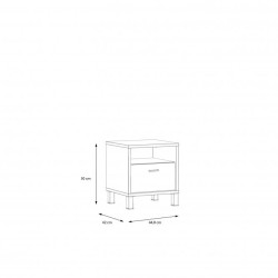 Szafka nocna Hayato Meble Forte czarny/świerk alpejski