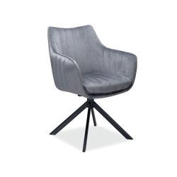 Krzesło obrotowe Azalia Velvet czarny stelaż/szary bluvel 14
