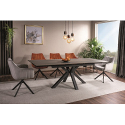 Krzesło obrotowe Azalia Velvet czarny stelaż/szary bluvel 14