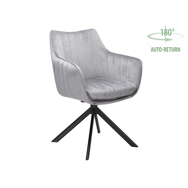 Krzesło obrotowe Azalia Velvet czarny stelaż/szary bluvel 14