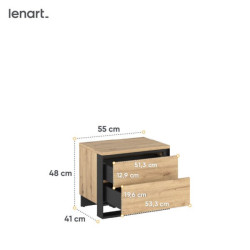 Stolik nocny z oświetleniem Quant QS-03 Lenart Kolekcja Quant
