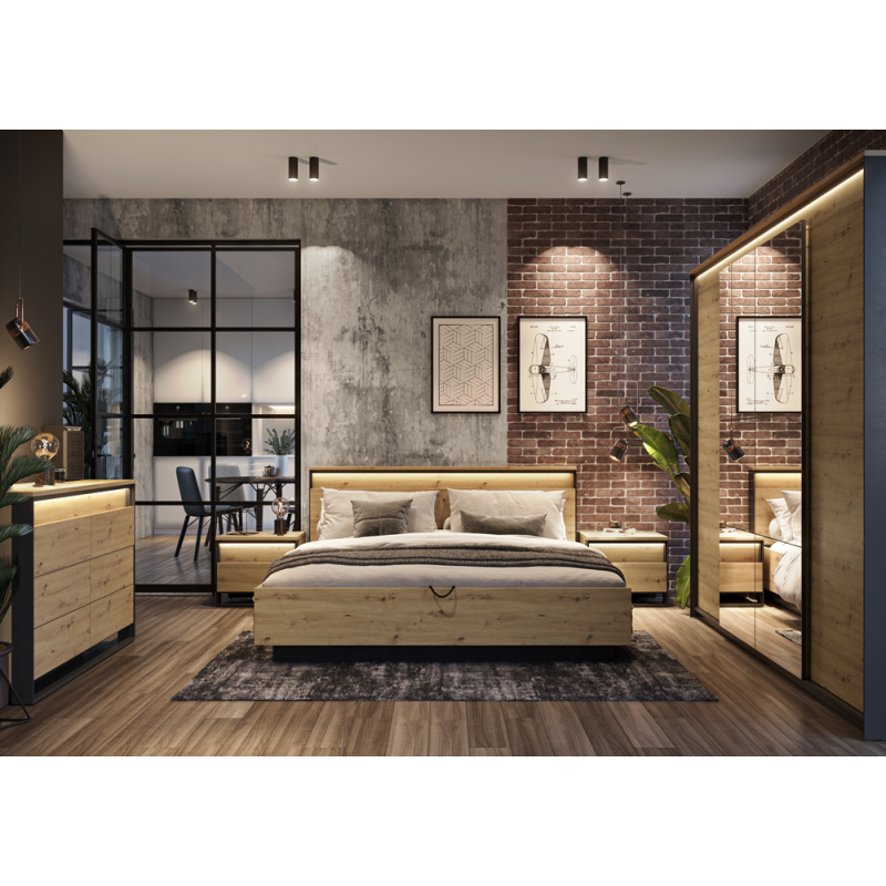 Stolik nocny z oświetleniem Quant QS-03 Lenart Kolekcja Quant