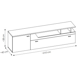 Komoda RTV Cut Out CTUF03 Dąb Coast Meble Wójcik