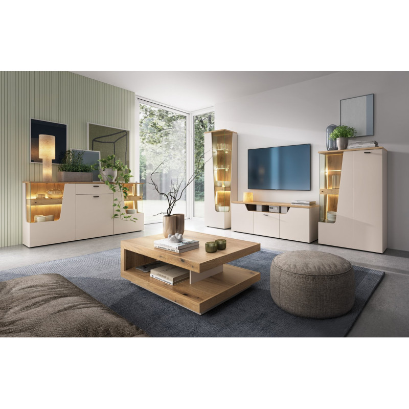 Witryna Cut Out CTUV02R Kaszmir/Dąb Coast Meble Wójcik