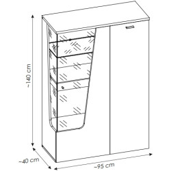 Witryna Cut Out CTUV02R Kaszmir/Dąb Coast Meble Wójcik