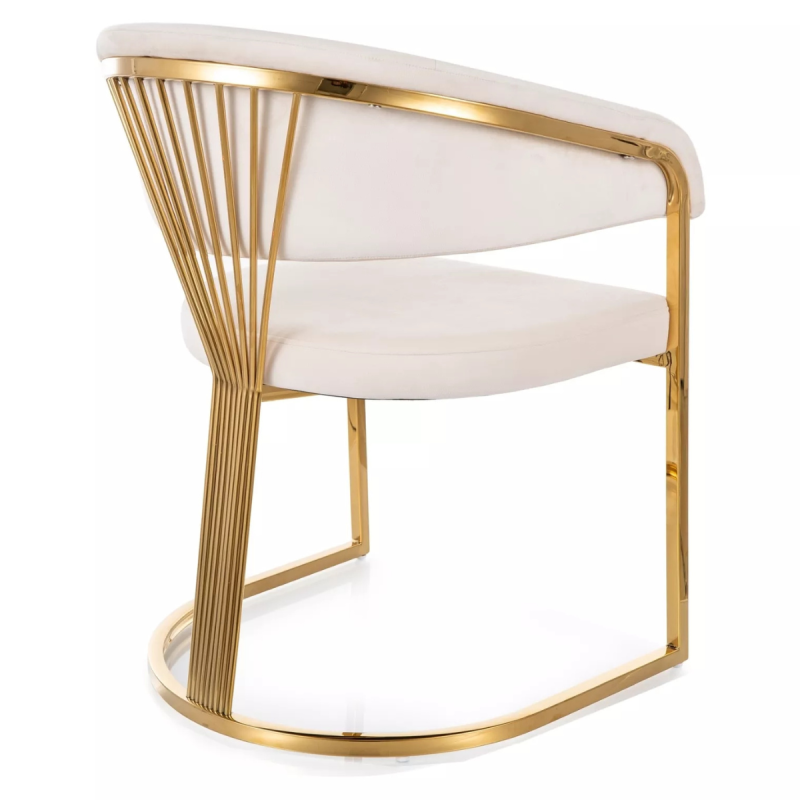 Krzesło tapicerowane Crown Velvet Bluvel 22 jasny beż