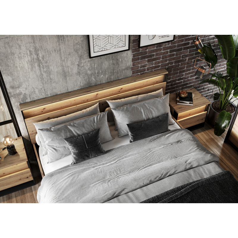 Łóżko z oświetleniem Quant QS-02 (180) Lenart