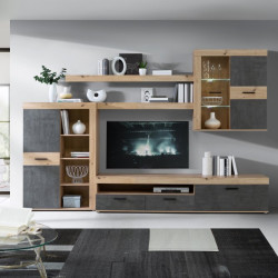 Meblościanka Zumba ZMBM014LB  – nowoczesna aranżacja salonu