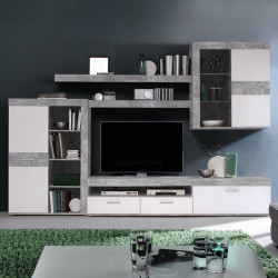 Meblościanka Zumba ZMBM01L – nowoczesna strefa RTV do salonu