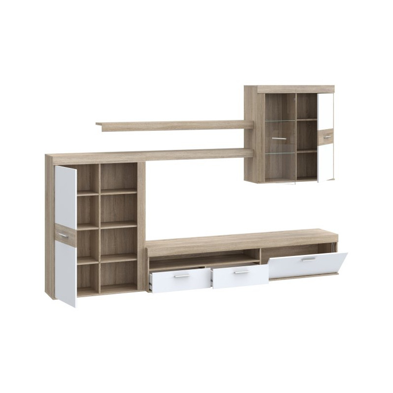 Meblościanka Zumba ZMBM01L | biały/dąb sonoma