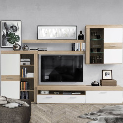 Meblościanka Zumba ZMBM01L | biały/dąb sonoma