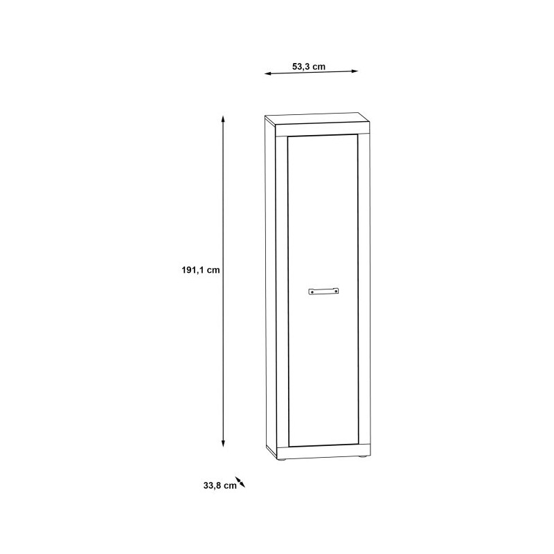 Wąska szafa 50 cm ZUMBA old wood vintage | Meble Forte