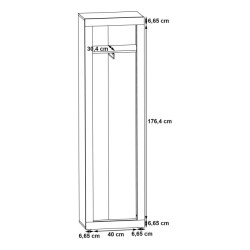 Wąska szafa 50 cm ZUMBA old wood vintage | Meble Forte