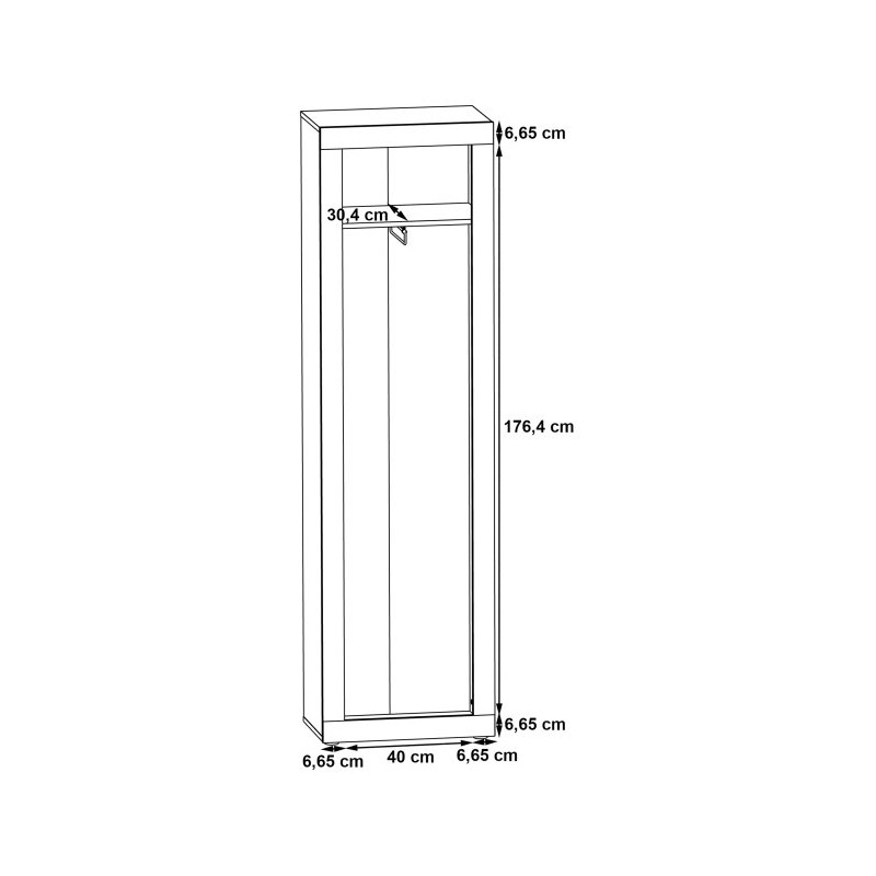 Wąska szafa 50 cm ZUMBA old wood vintage | Meble Forte