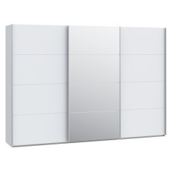 Biała szafa przesuwna z lustrem 300 cm | kolekcja Sophistispace